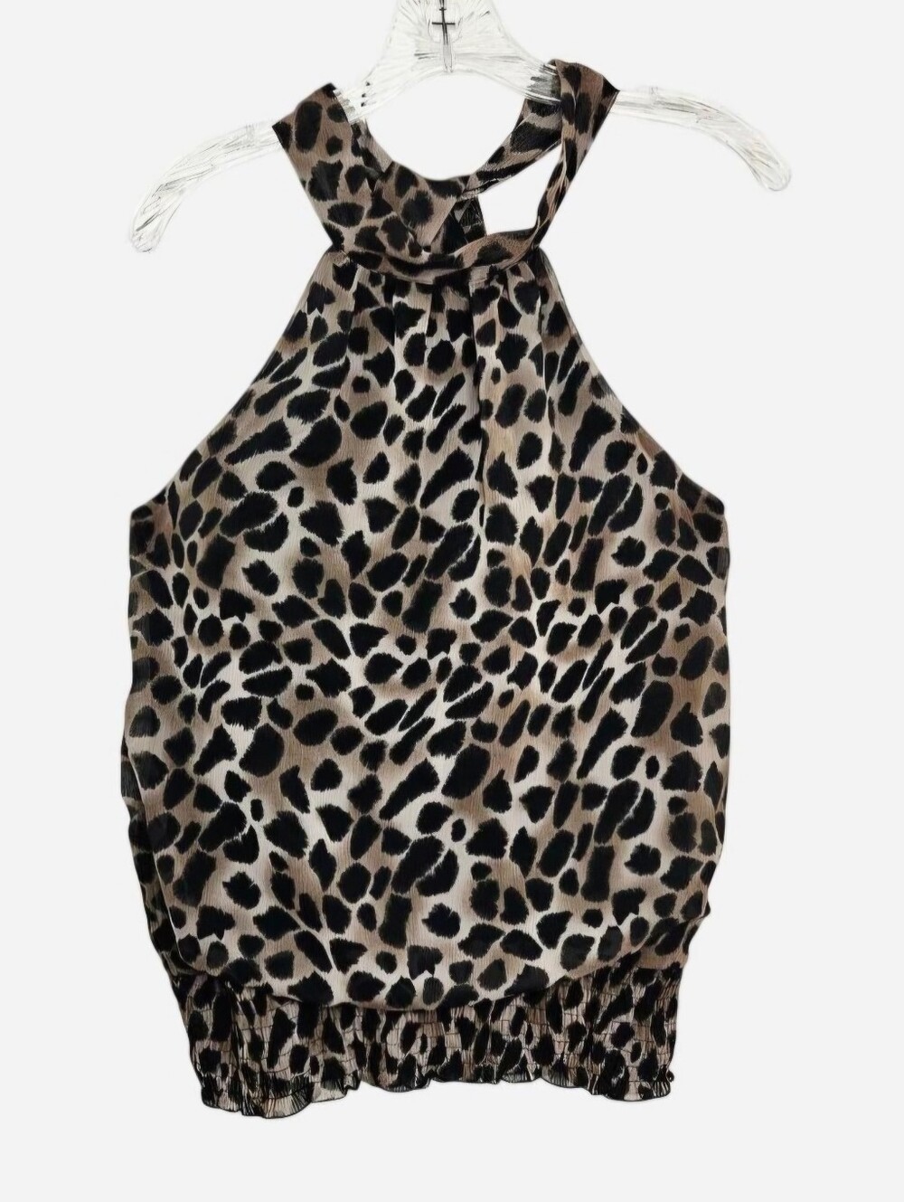 Cato Animal Print Halter Top Ties at Neck Women's Size Medium